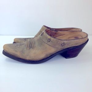 Ariat leather mule sz 9B stacked 3” heel